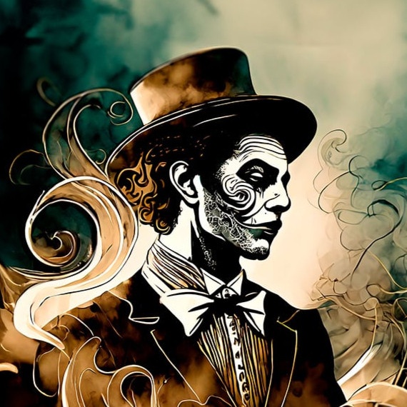Arte del perfil de Cuatro Cuartos en Spotify: personaje ilustrado con sombrero